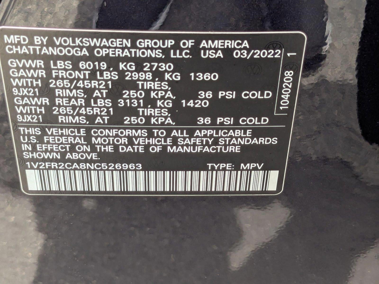 2022 Volkswagen Atlas 3.6L V6 SEL Premium R-Line