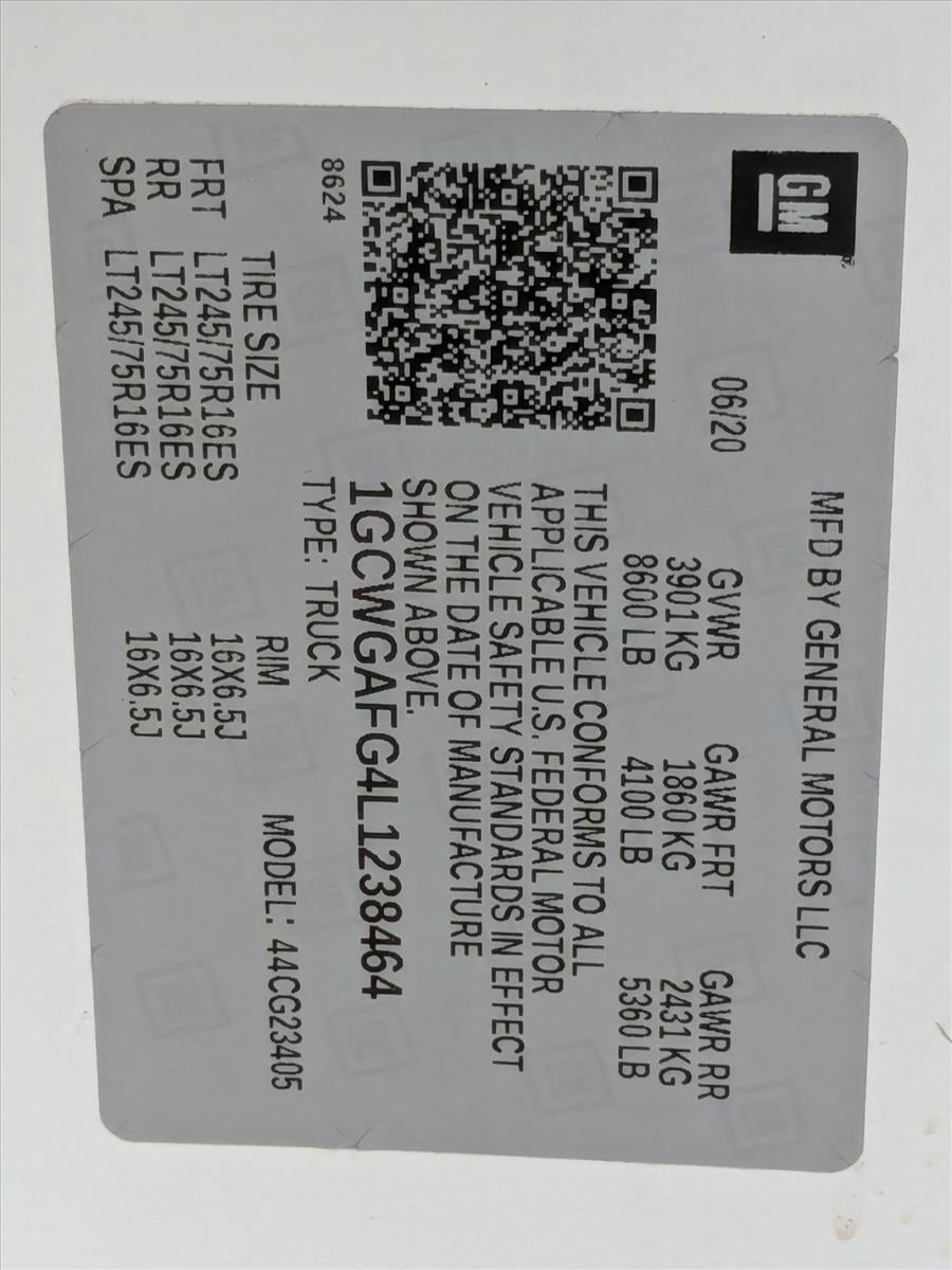 2020 Chevrolet Express Cargo 2500 Base