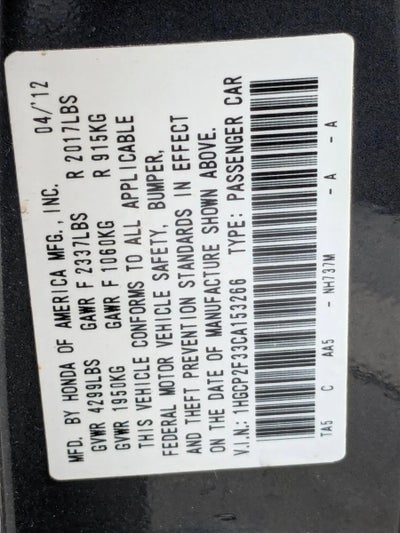 2012 Honda Accord Sdn LX