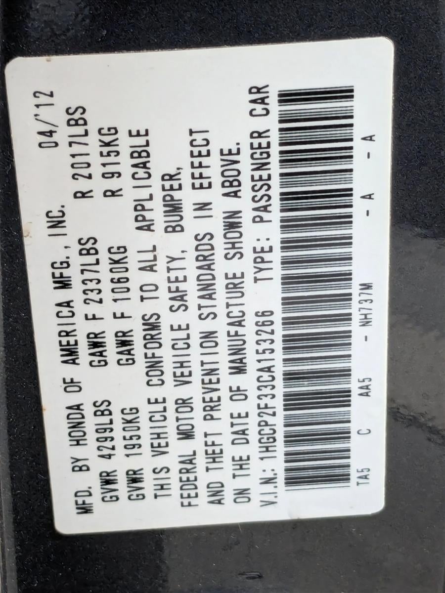 2012 Honda Accord Sdn LX