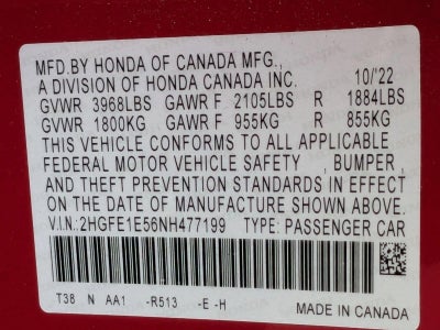 2022 Honda Civic Si Base