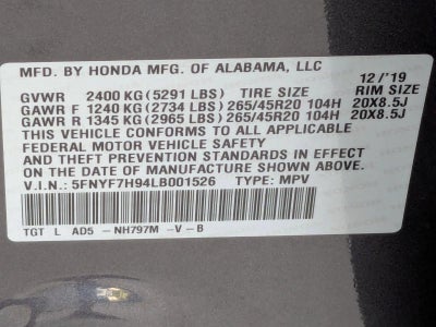 2020 Honda Passport 2WD Touring