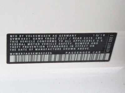 2019 Volkswagen e-Golf SE