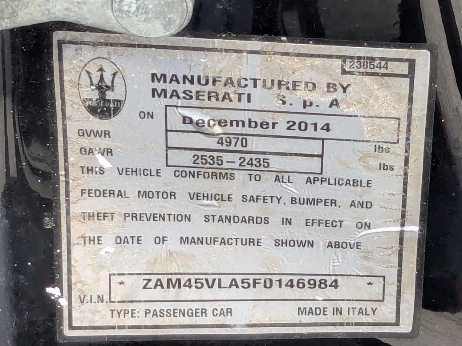 2015 Maserati GranTurismo MC