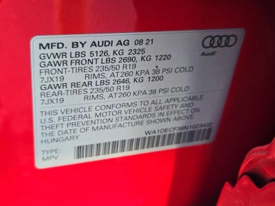2022 Audi Q3 Premium 45 TFSI S line quattro Tiptronic