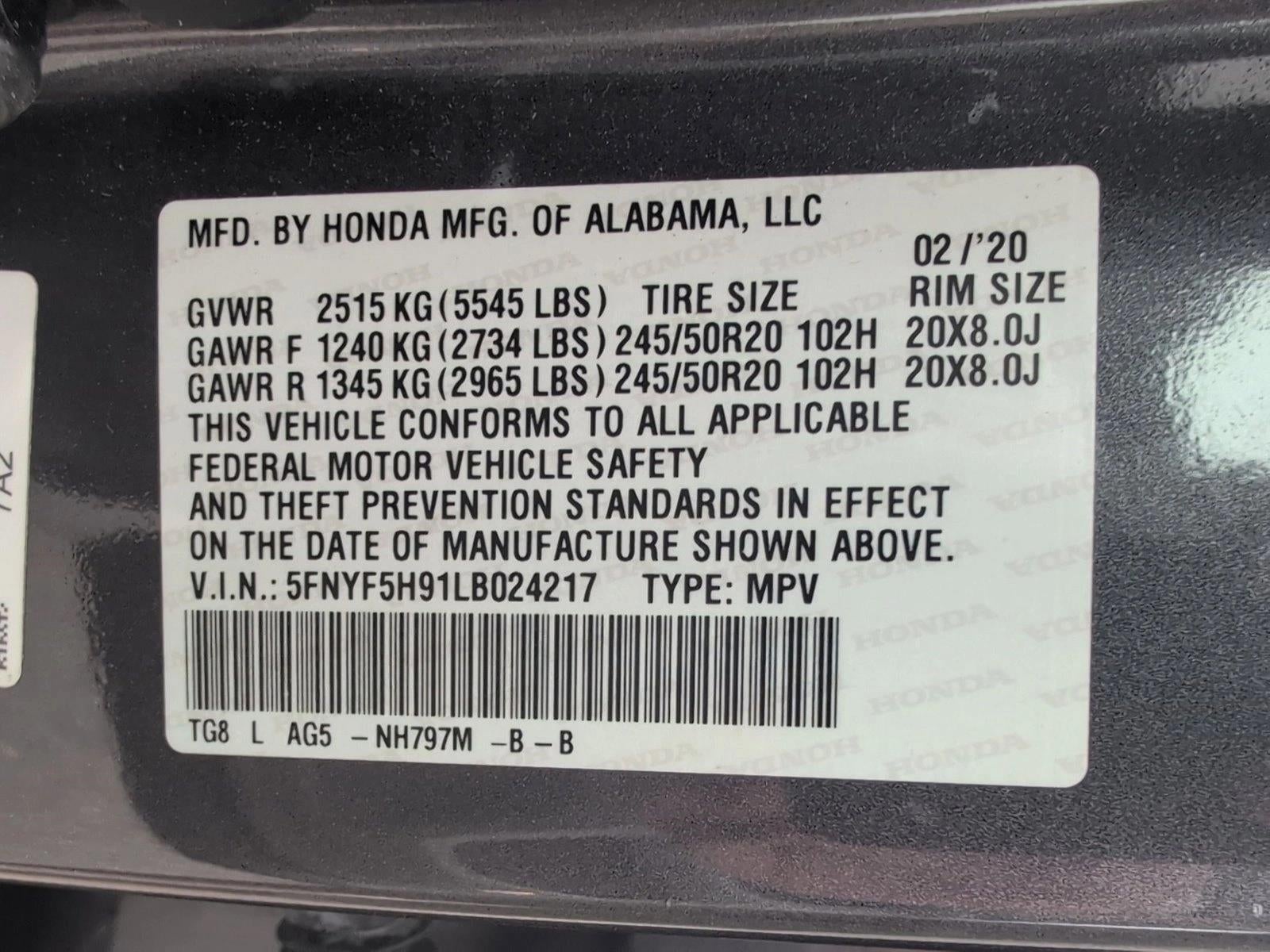 2020 Honda Pilot Touring 8-Passenger