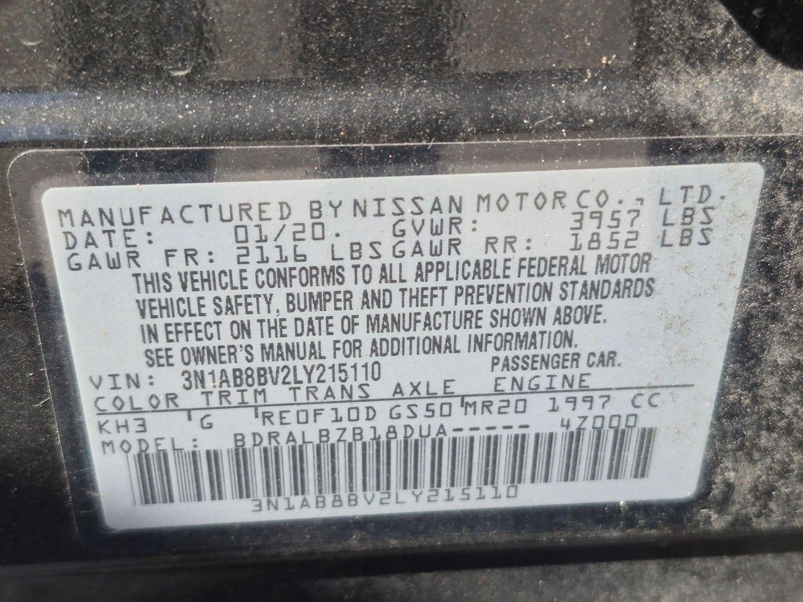 2020 Nissan Sentra S Xtronic CVT