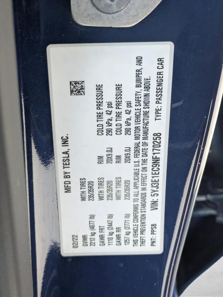 2022 Tesla Model 3 Performance Dual Motor All-Wheel Drive