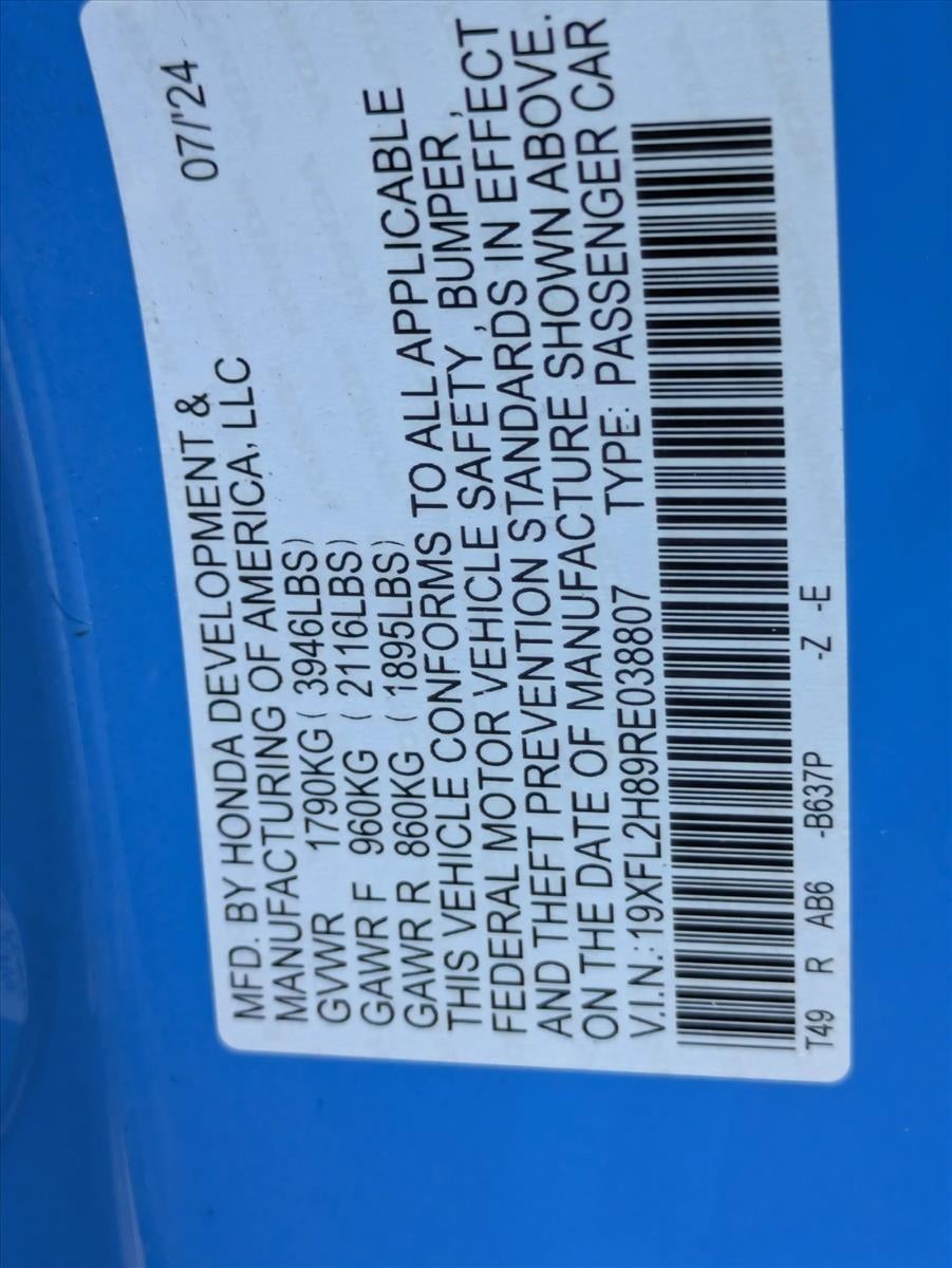 2024 Honda Civic Hatchback Sport CVT