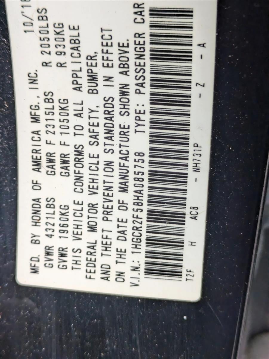 2017 Honda Accord Sedan Sport CVT PZEV