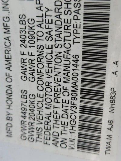 2021 Honda Accord Hybrid Touring Sedan