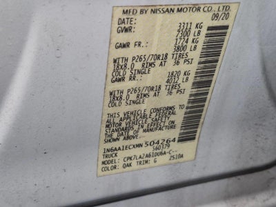 2021 Nissan Titan 4x4 Crew Cab S