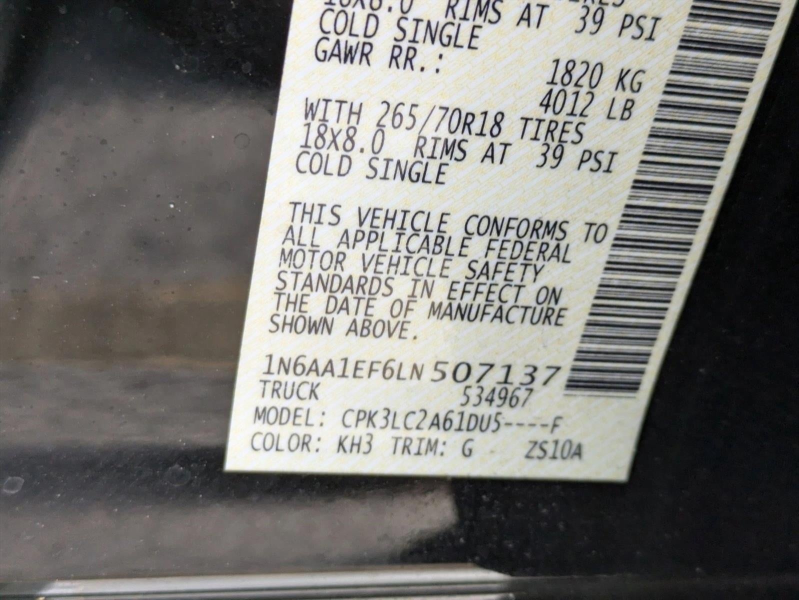 2020 Nissan Titan 4x2 Crew Cab SV