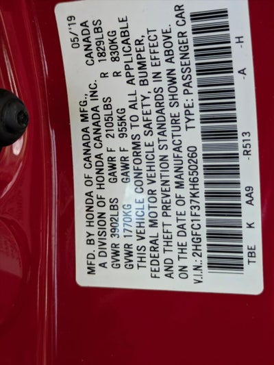2019 Honda Civic Sedan EX CVT