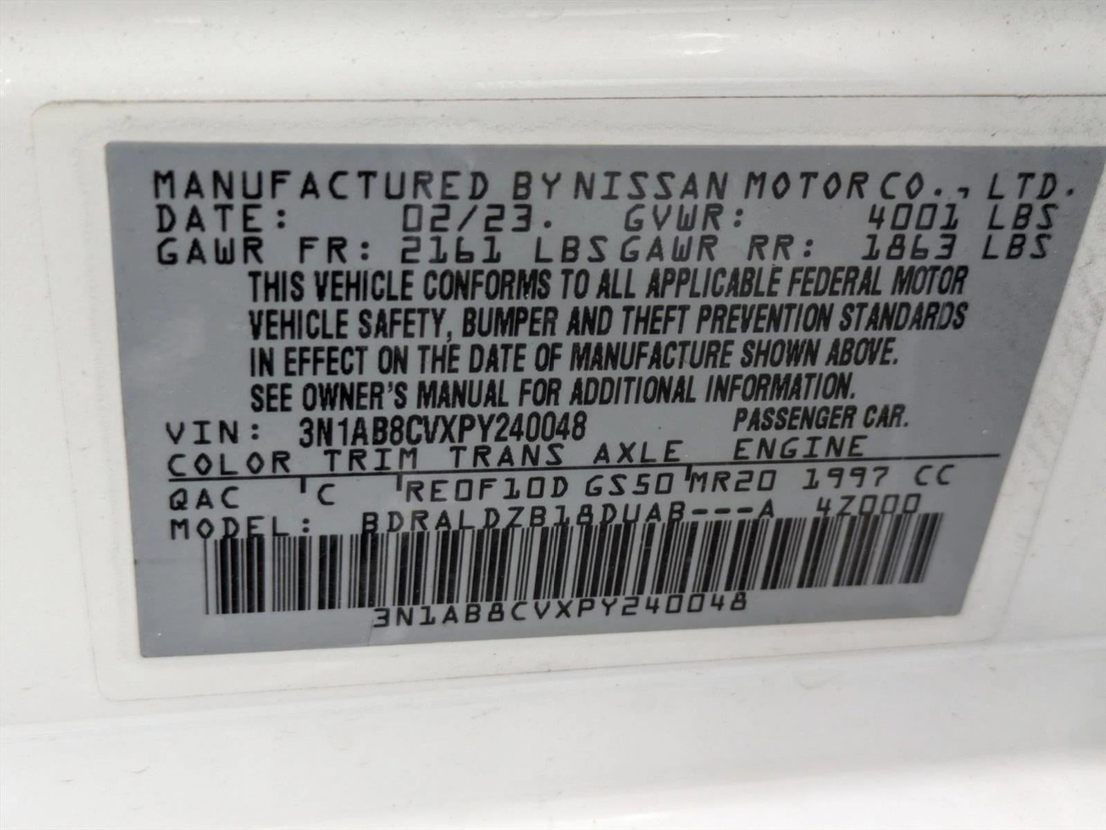 2023 Nissan Sentra SV CVT