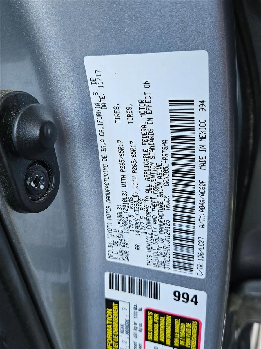 2018 Toyota Tacoma TRD Sport Double Cab 5' Bed V6 4x4 AT (Natl)