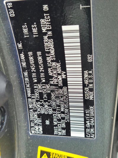 2018 Toyota Highlander LE Plus V6 FWD (SE)