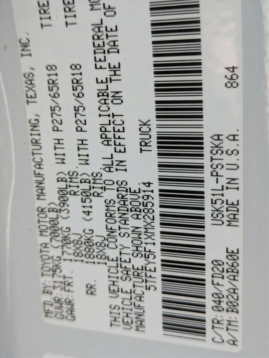 2021 Toyota Tundra 2WD 2WD SR5 CrewMax 5.5' Bed 5.7L (SE)