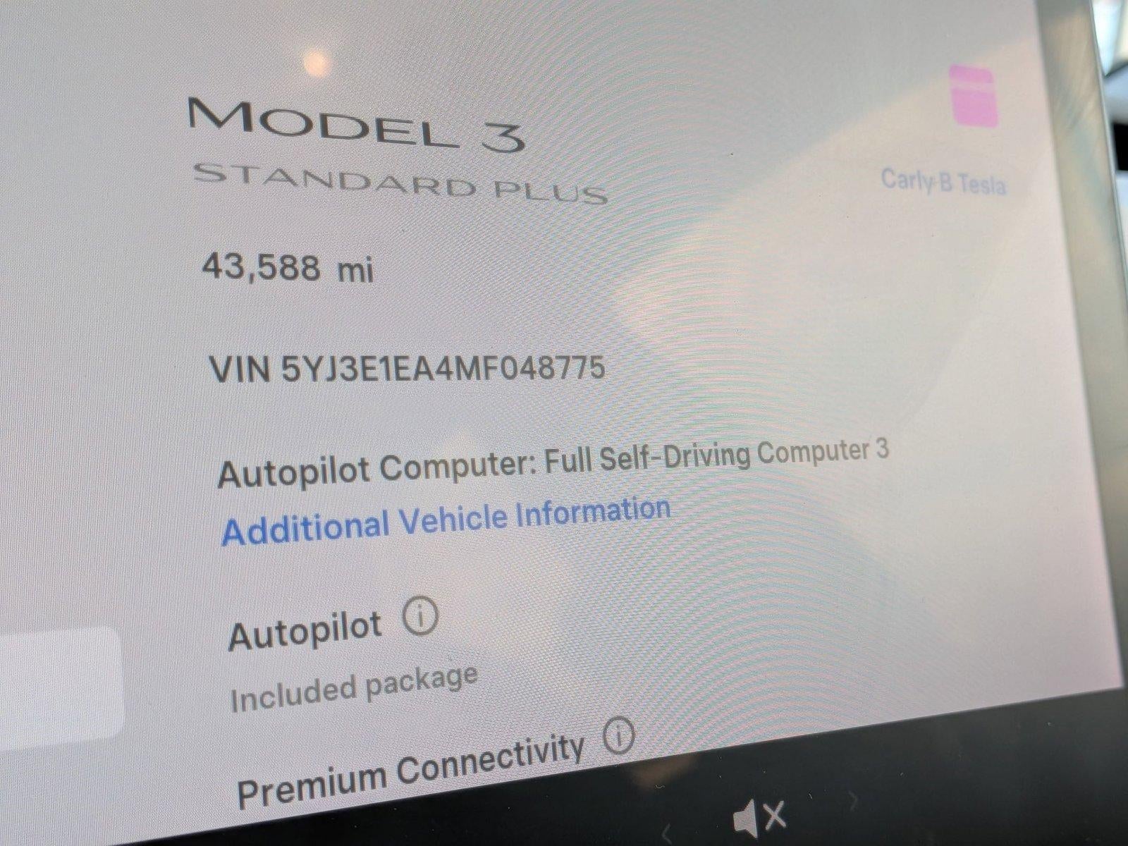2021 Tesla Model 3 Standard Range Plus RWD