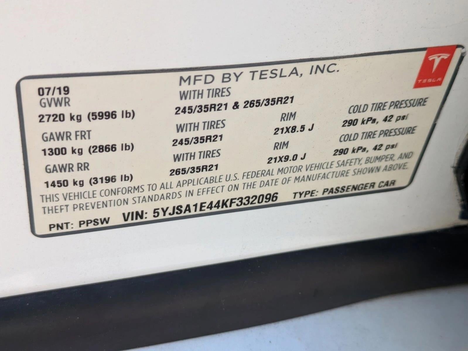 2019 Tesla Model S Performance AWD