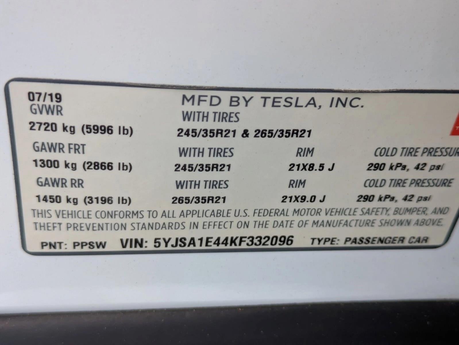 2019 Tesla Model S Performance AWD