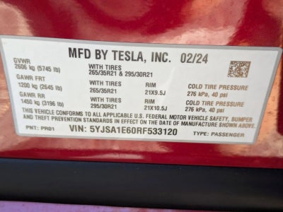 2024 Tesla Model S Plaid AWD