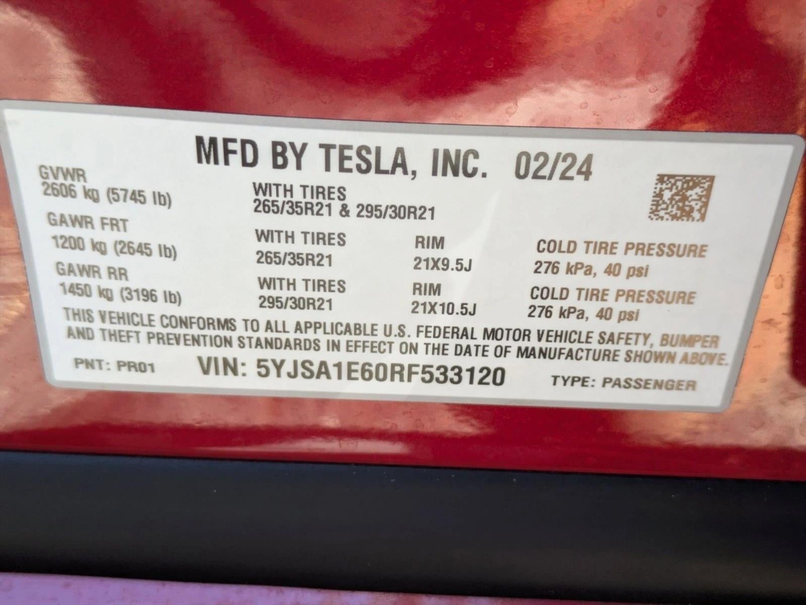 2024 Tesla Model S Plaid AWD