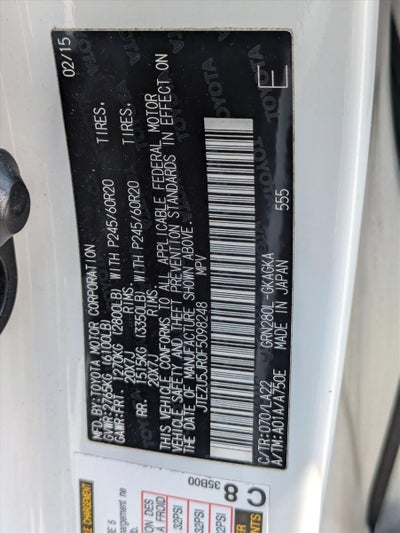 2015 Toyota 4Runner RWD 4dr V6 Limited (Natl)