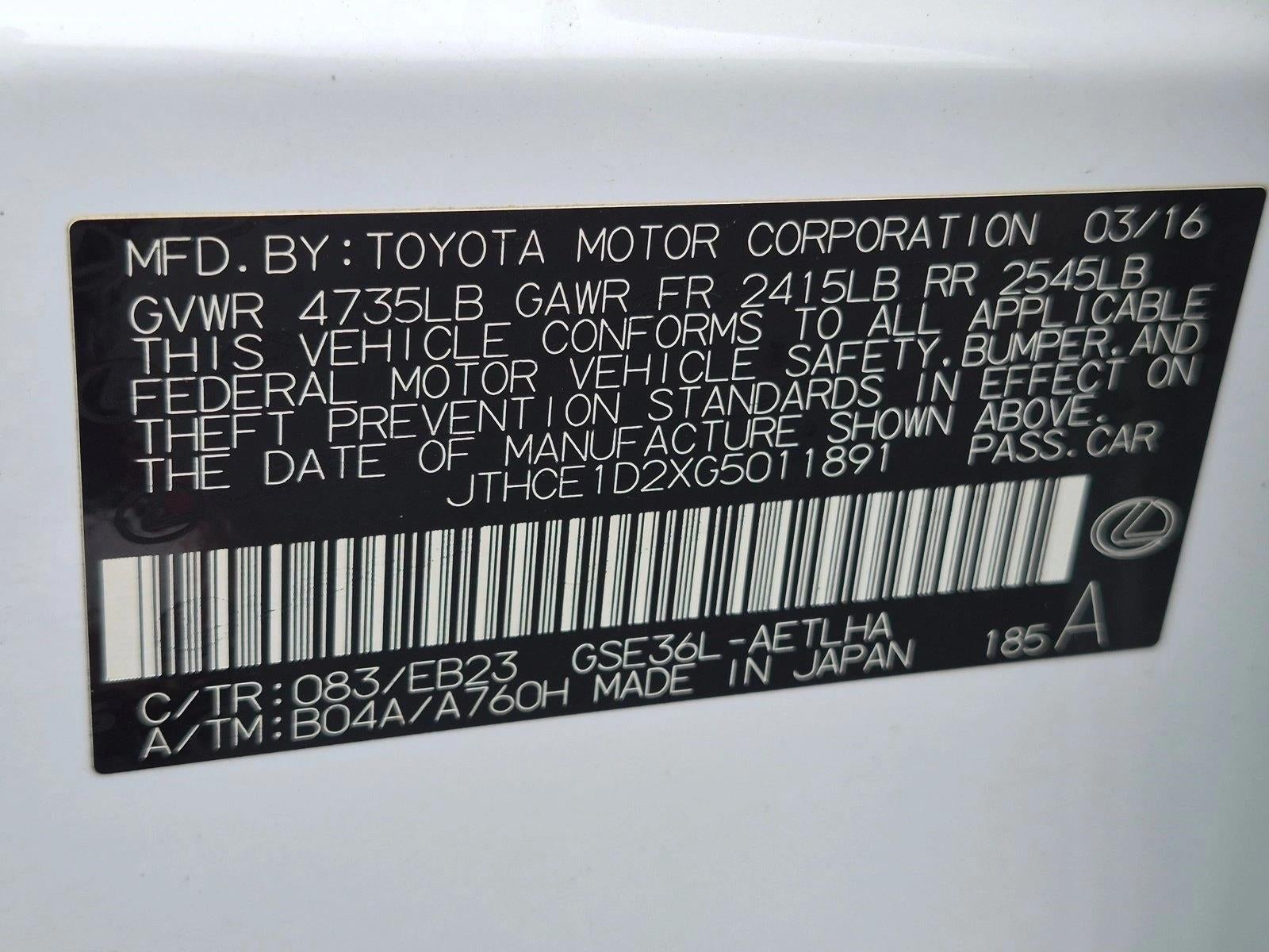2016 Lexus IS 350 4dr Sdn AWD F SPORT