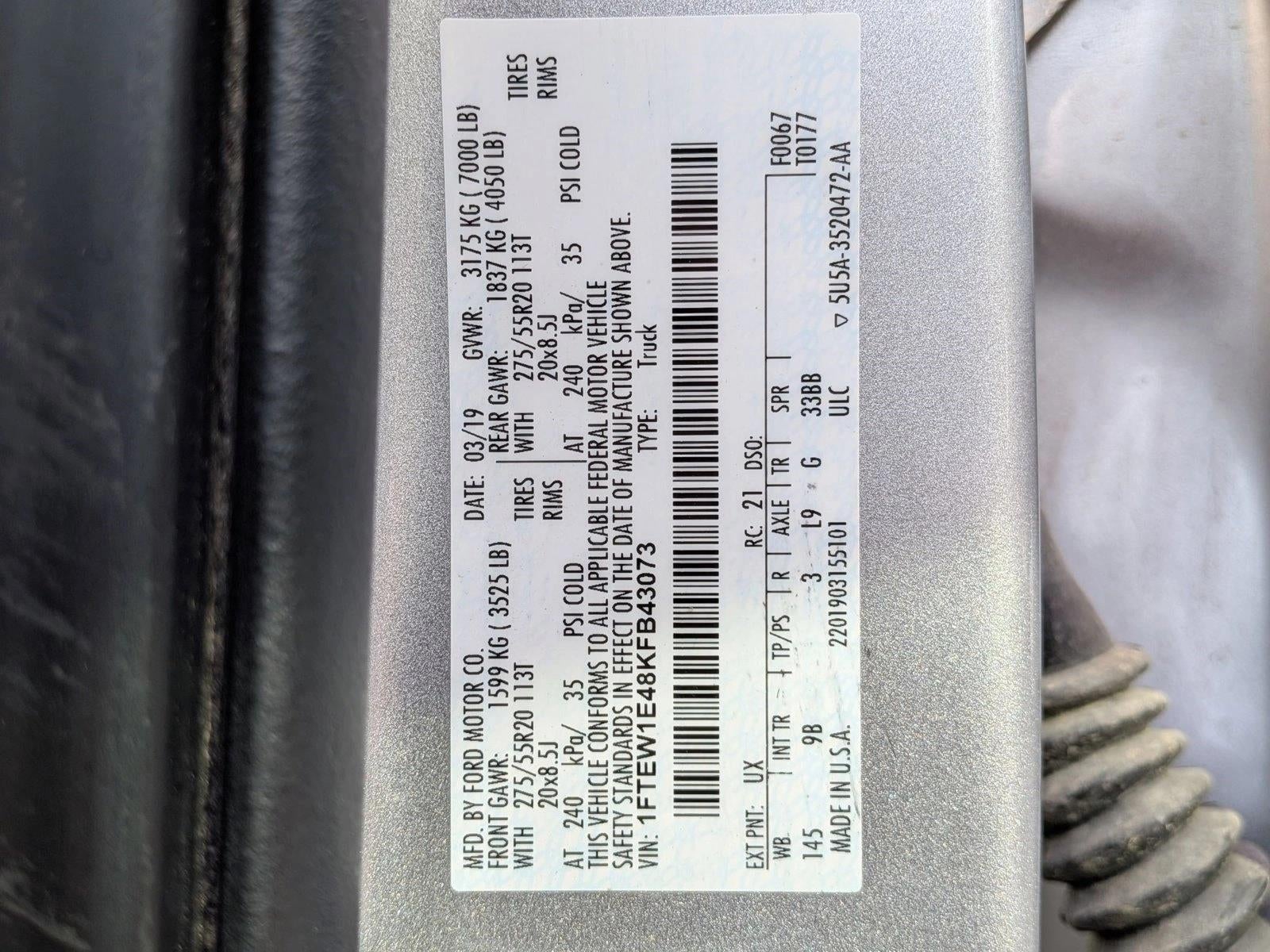 2019 Ford F-150 Platinum 4WD SuperCrew 5.5' Box