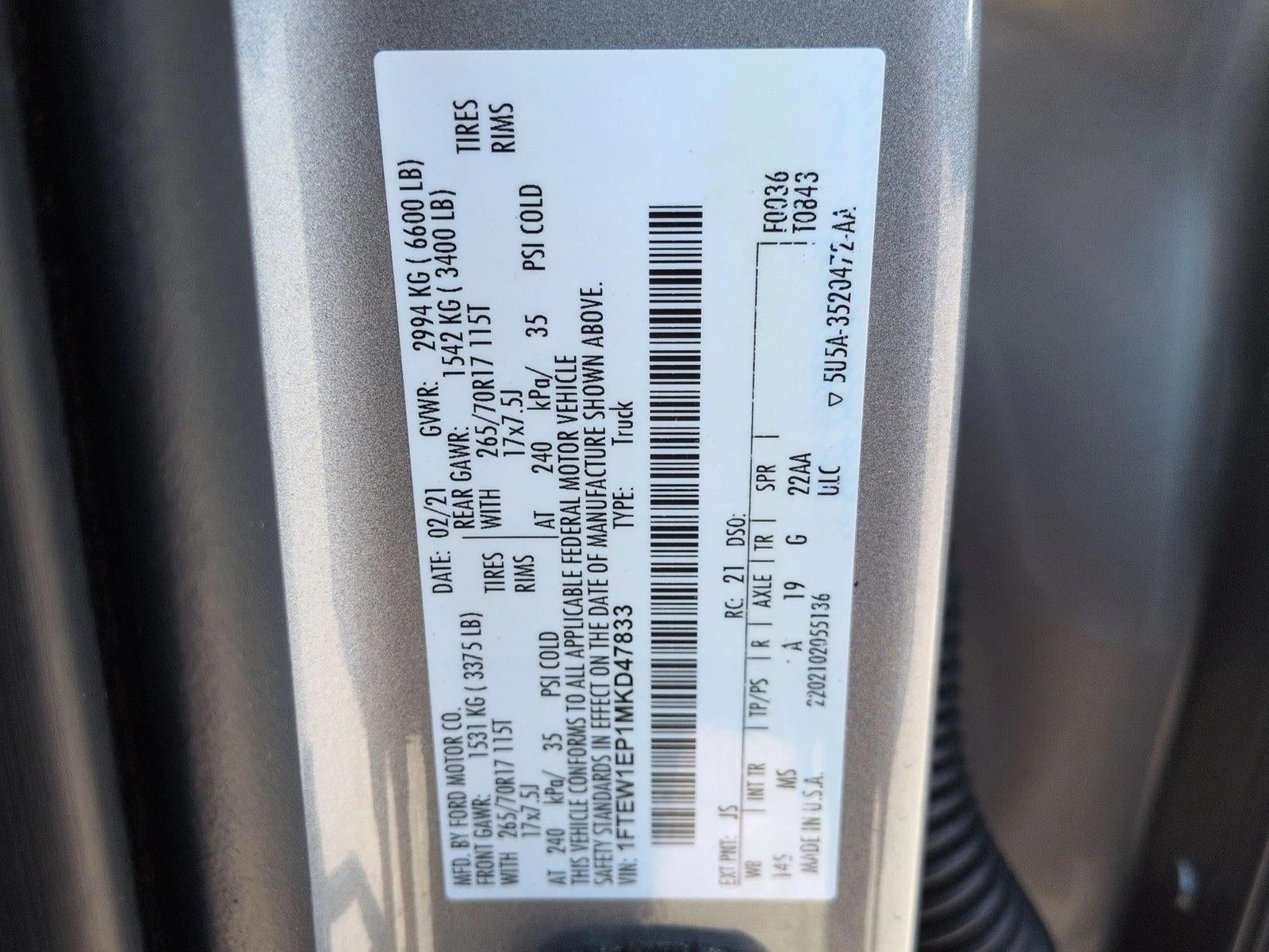 2021 Ford F-150 XLT 4WD SuperCrew 5.5' Box