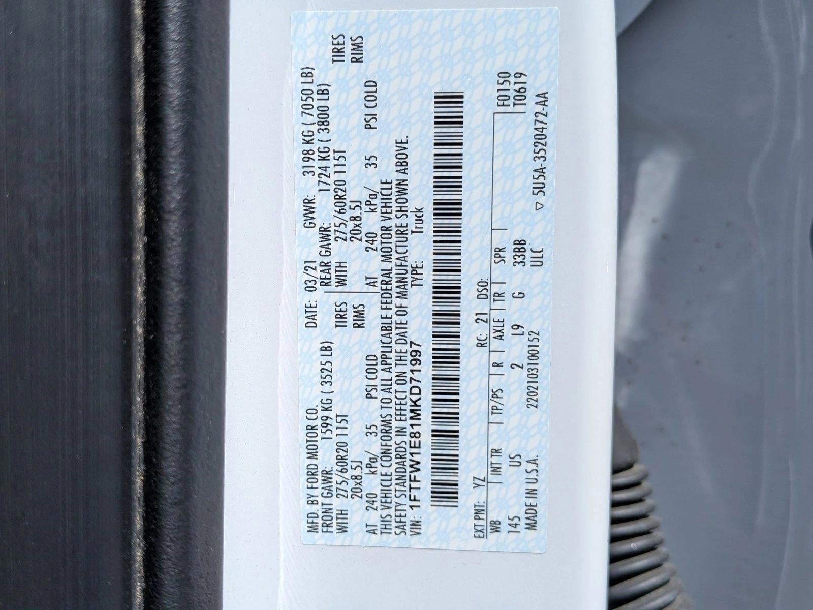 2021 Ford F-150 XLT 4WD SuperCrew 5.5' Box