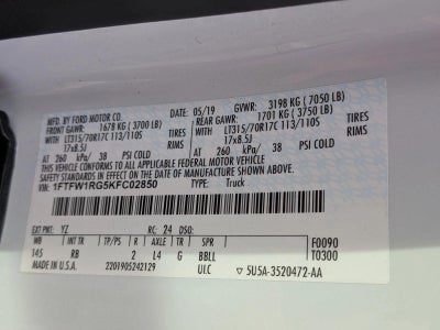 2019 Ford F-150 Raptor 4WD SuperCrew 5.5' Box