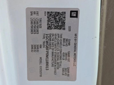 2021 Chevrolet Express Cargo Van 2500 Extended Wheelbase Rear-Wheel Drive