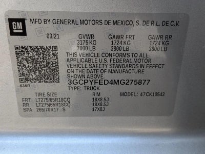 2021 Chevrolet Silverado 1500 Crew Cab Short Box 4-Wheel Drive LT Trail Boss