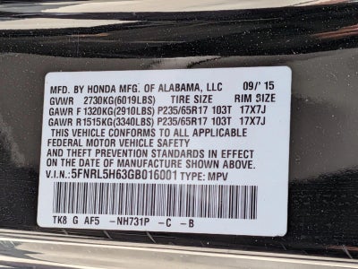 2016 Honda Odyssey EX-L