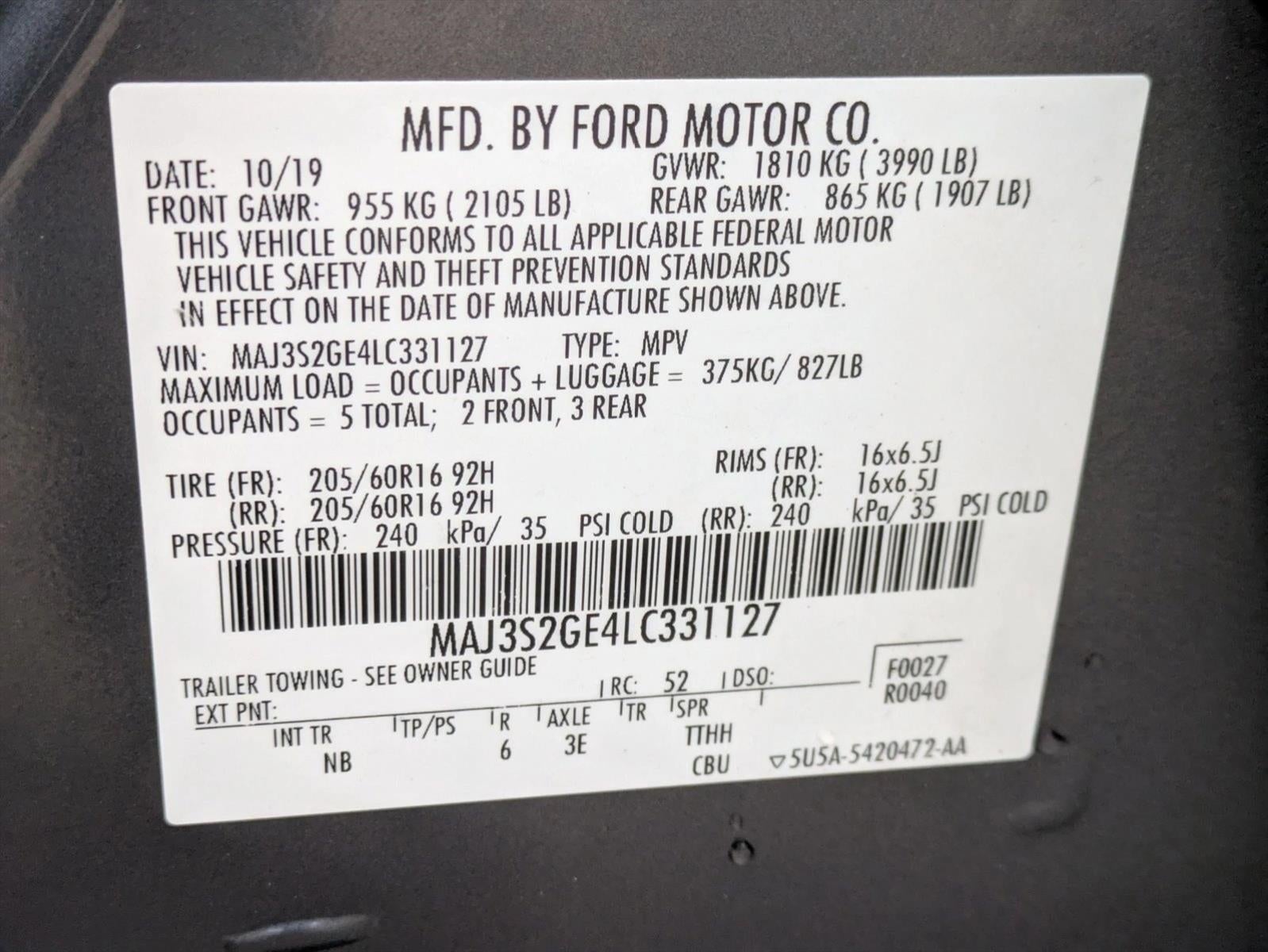 2020 Ford EcoSport SE FWD