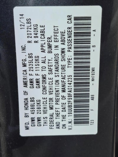 2015 Acura TLX FWD V6 Tech