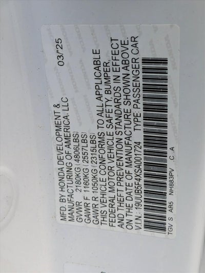 2025 Acura TLX FWD w/Technology Package