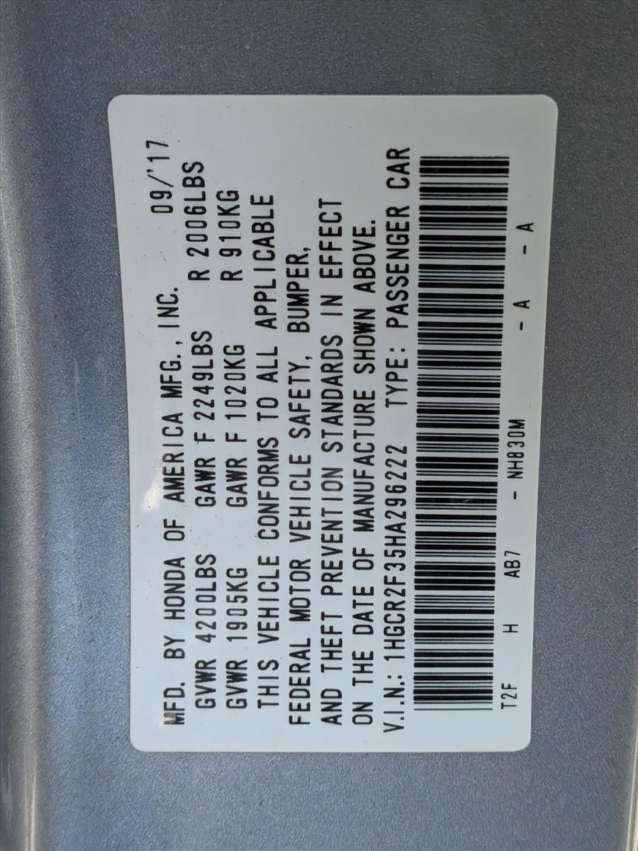 2017 Honda Accord Sedan LX CVT PZEV