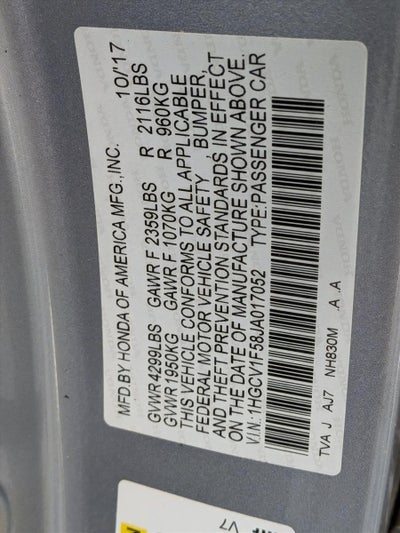 2018 Honda Accord Sedan EX-L 1.5T CVT