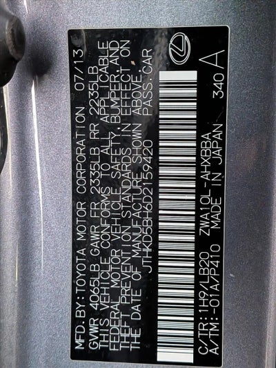 2013 Lexus CT 200h 5dr Sdn Hybrid