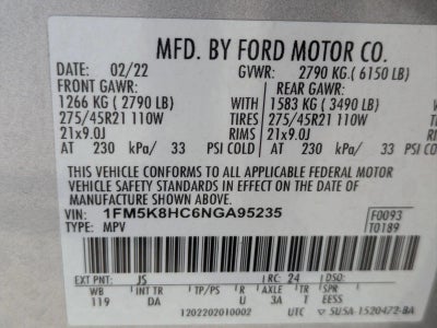 2022 Ford Explorer Platinum 4WD