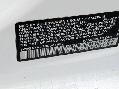 2022 Volkswagen Passat 2.0T SE Auto