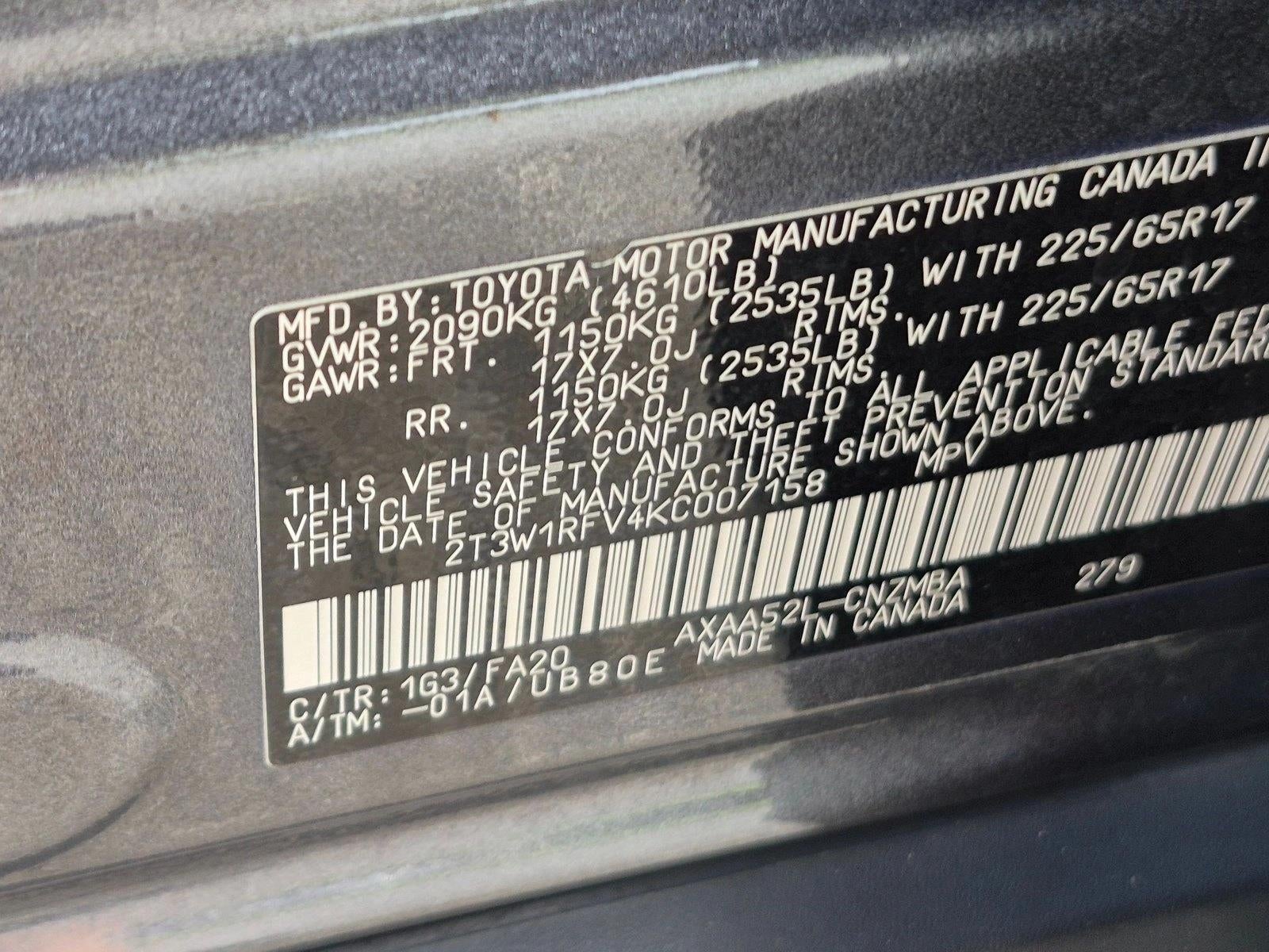 2019 Toyota RAV4 XLE FWD (GS)