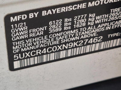 2022 BMW X5 sDrive40i Sports Activity Vehicle