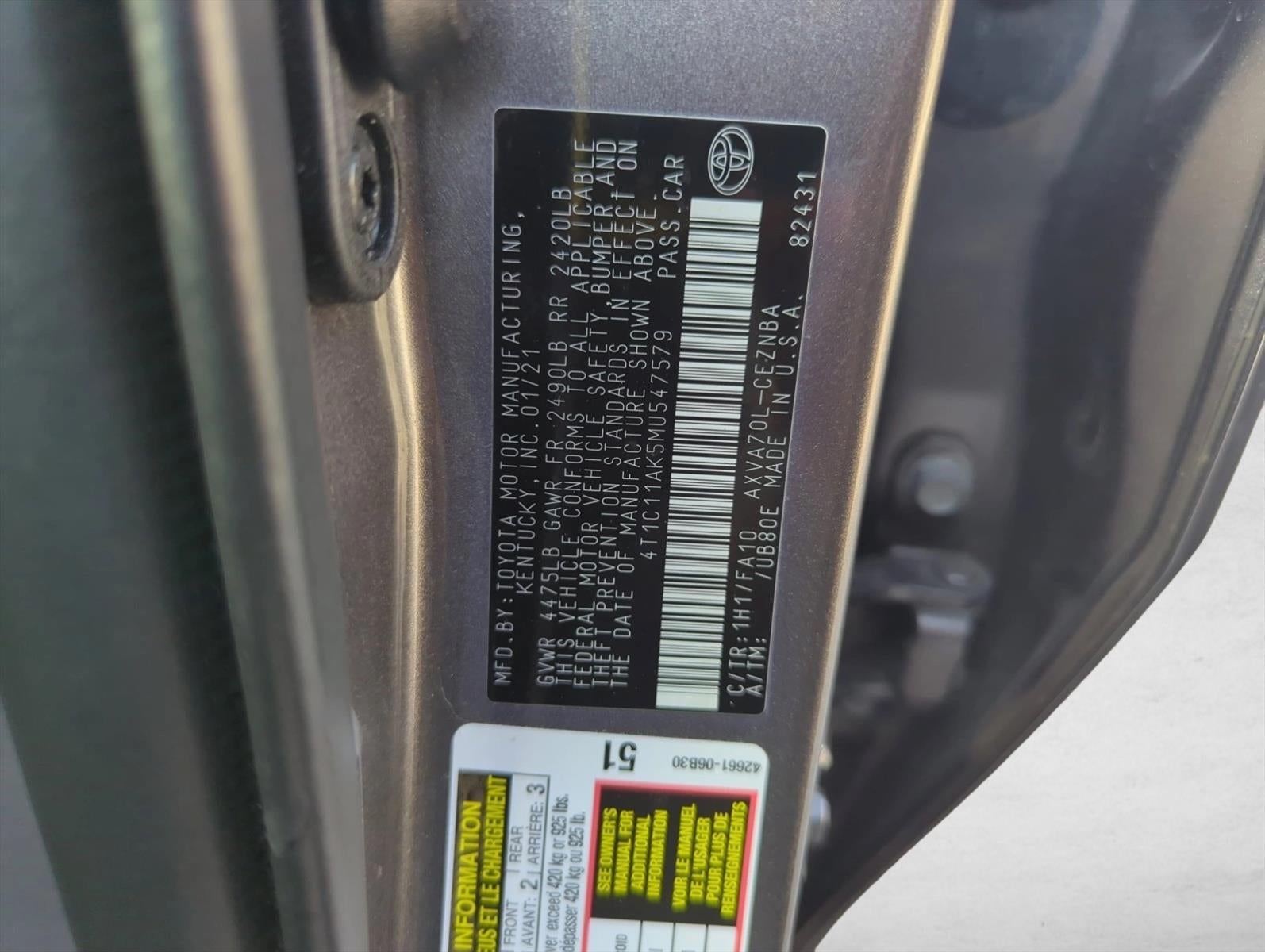 2021 Toyota Camry LE Auto (SE)