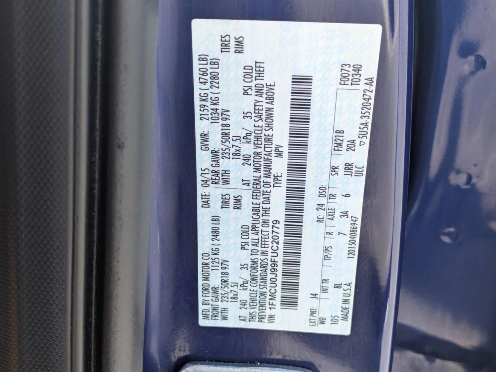 2015 Ford Escape FWD 4dr Titanium