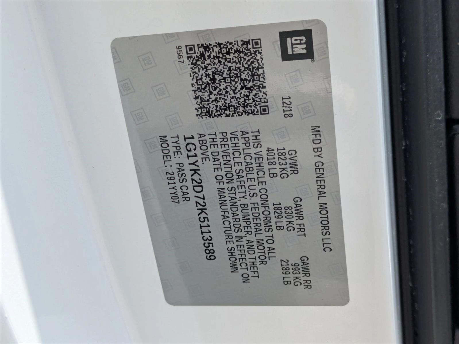 2019 Chevrolet Corvette Stingray Coupe Z51 2LT