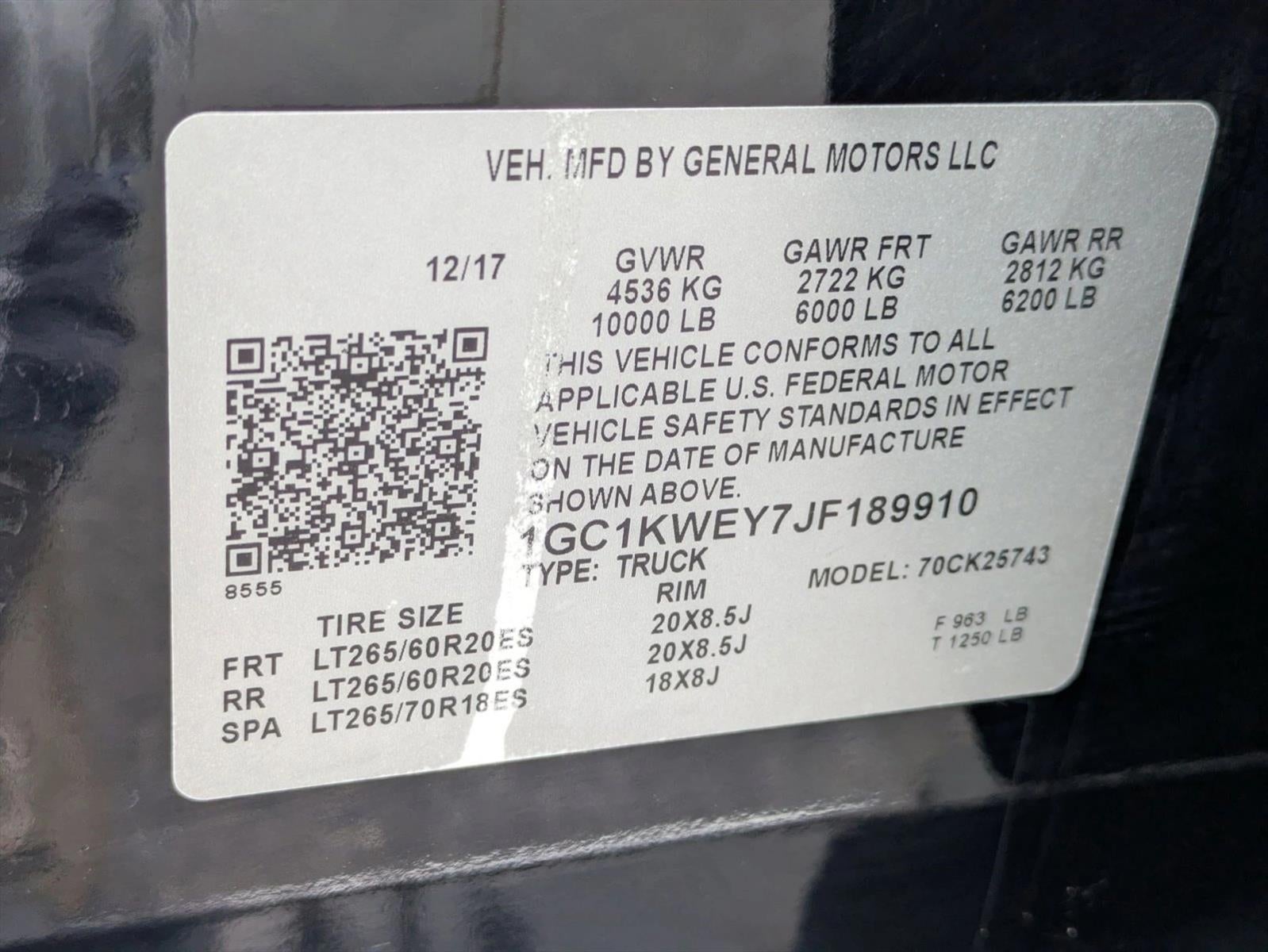 2018 Chevrolet Silverado 2500 HD Crew Cab Standard Box 4-Wheel Drive LTZ